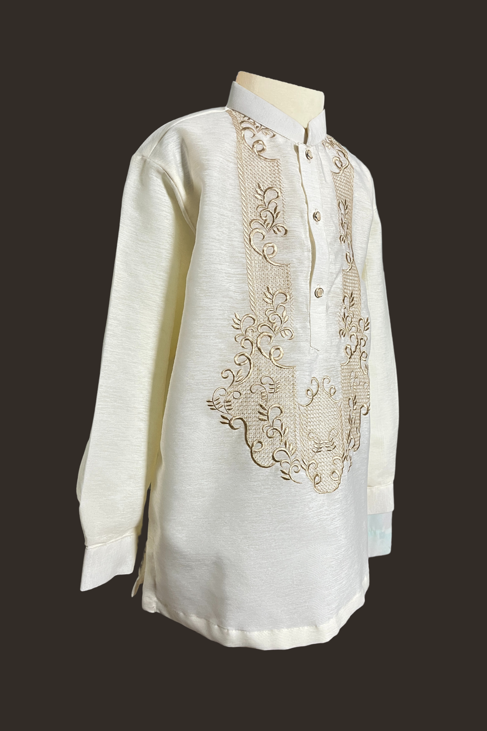 Premium Boys Barong with Gold Embroidery