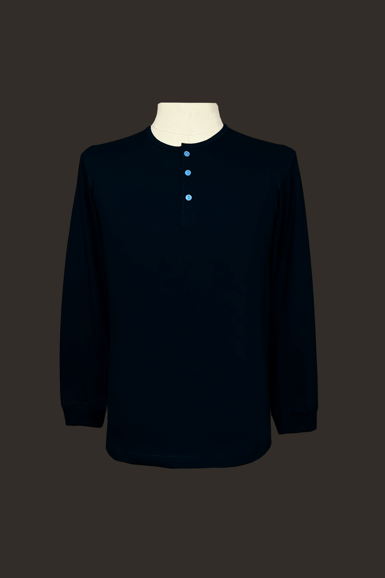 Black Long Sleeved Camisa de Chino