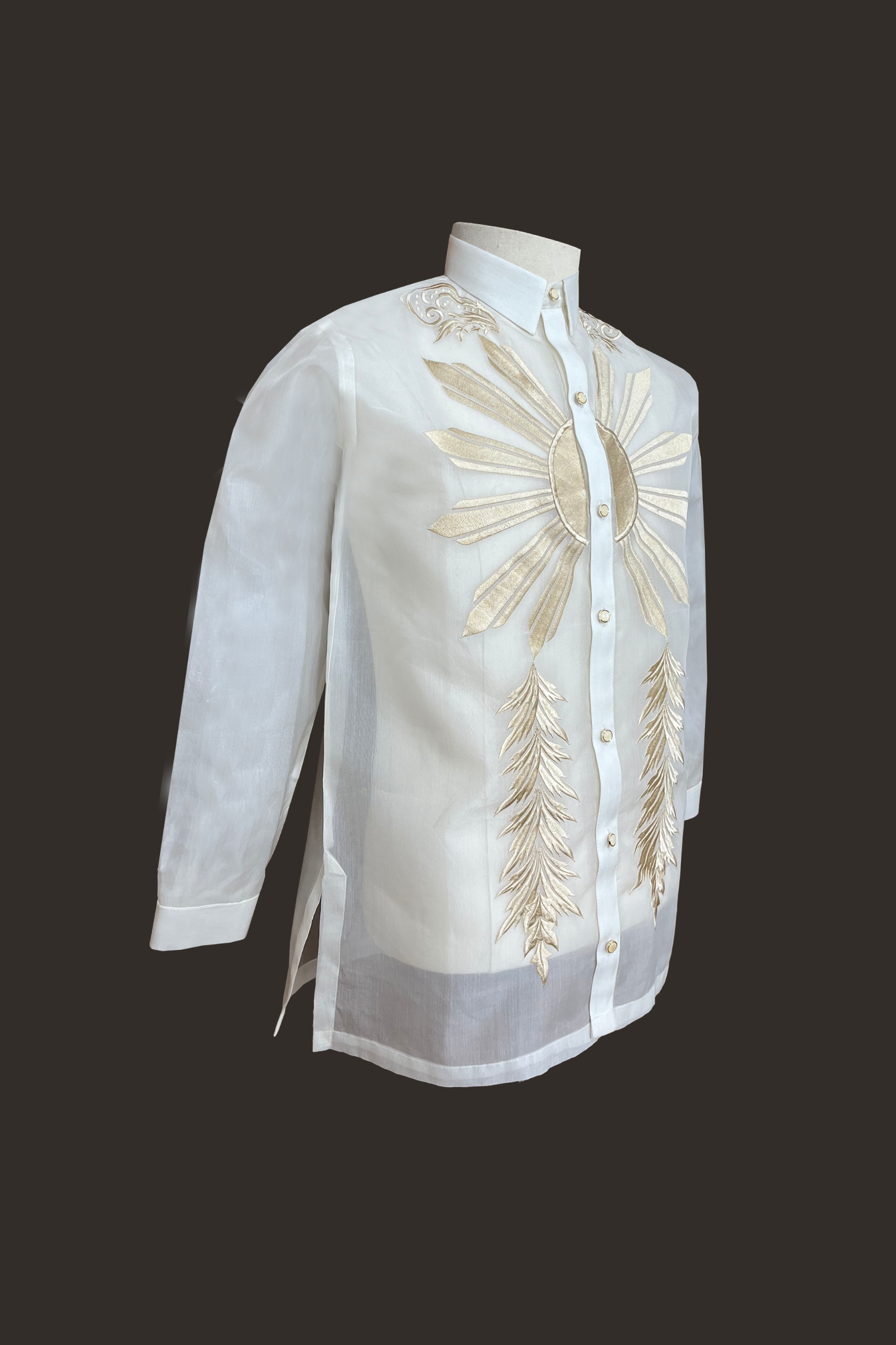 Barong Tagalog with Sunburst Embroidery