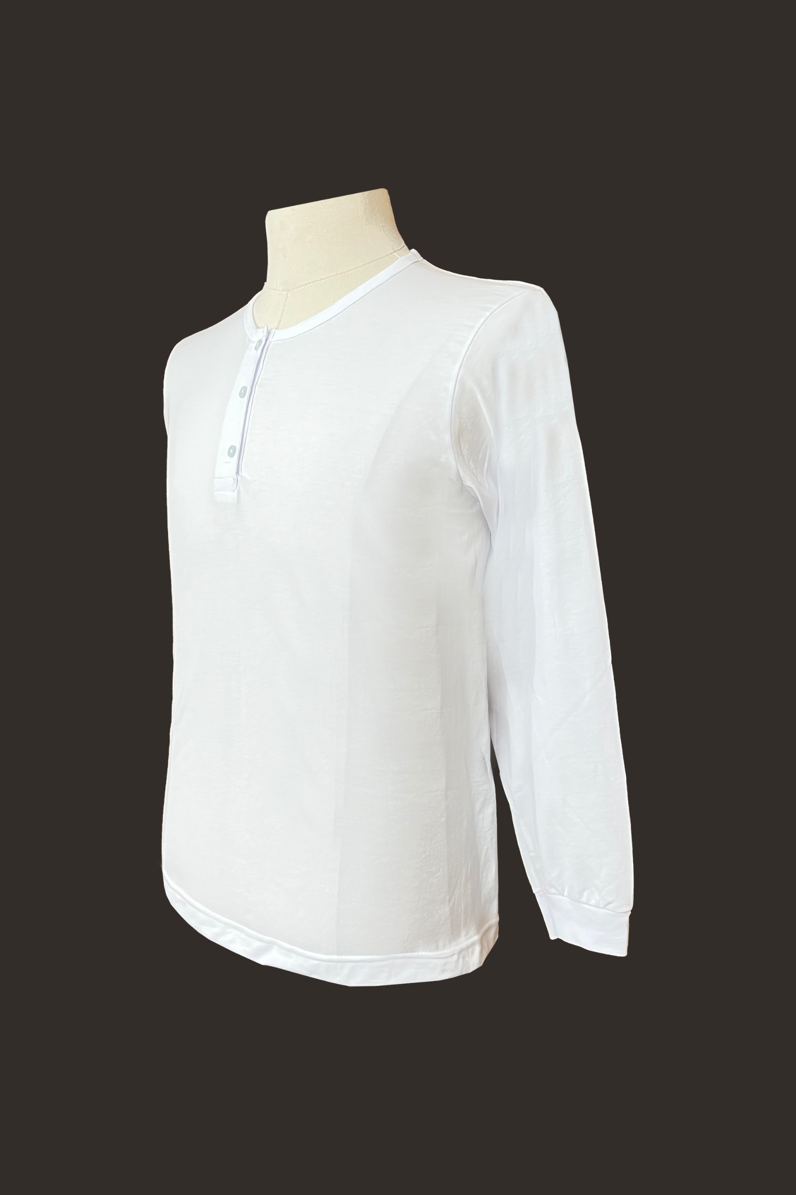 White Long Sleeved Under Shirt Camisa De Chino