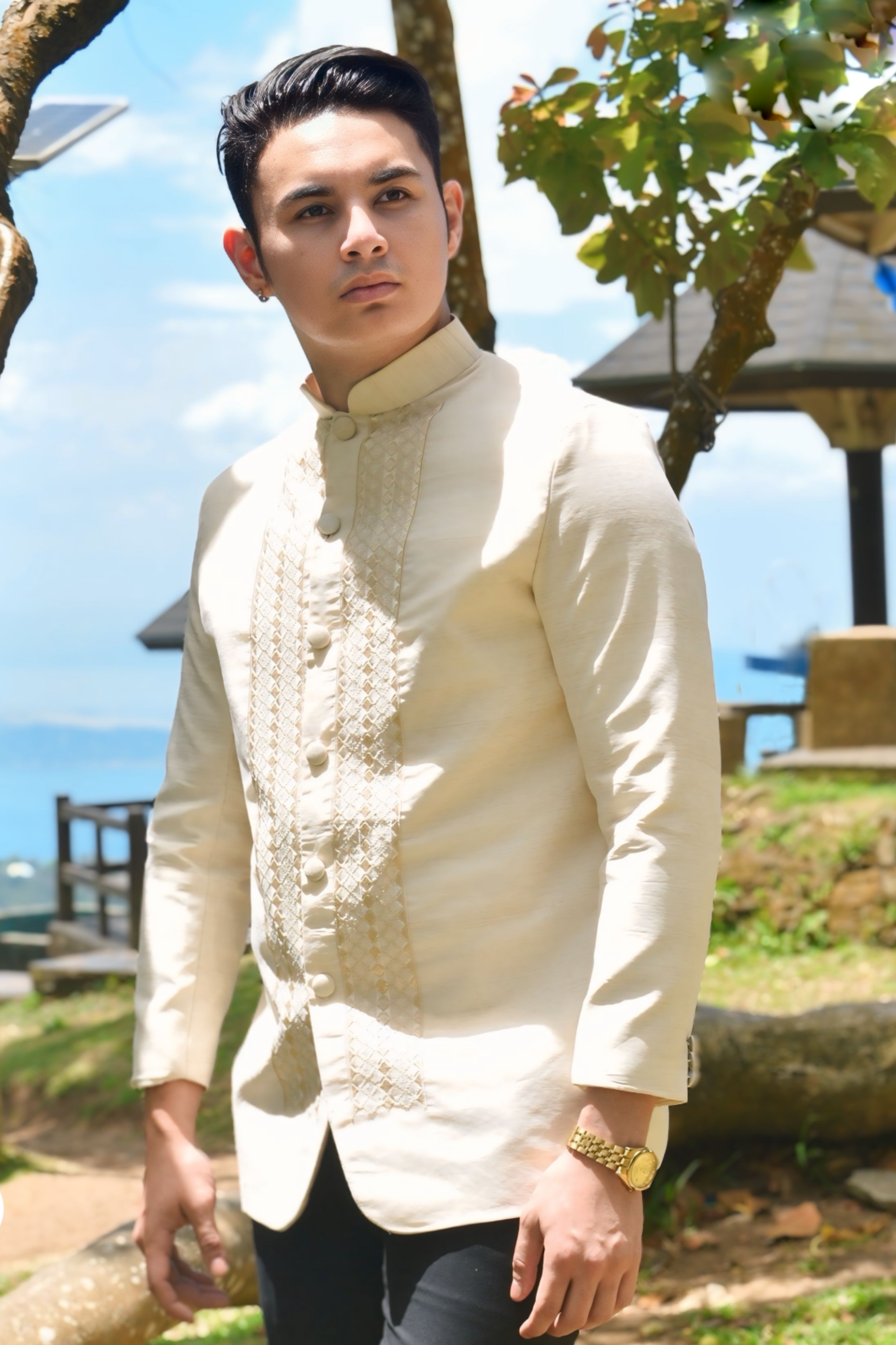 Beige Barong Tagalog Coat