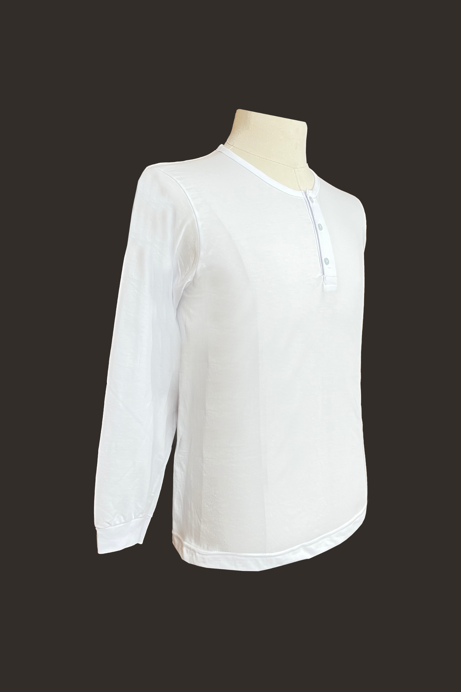 Classic White Camisa de Chino Long Sleeved