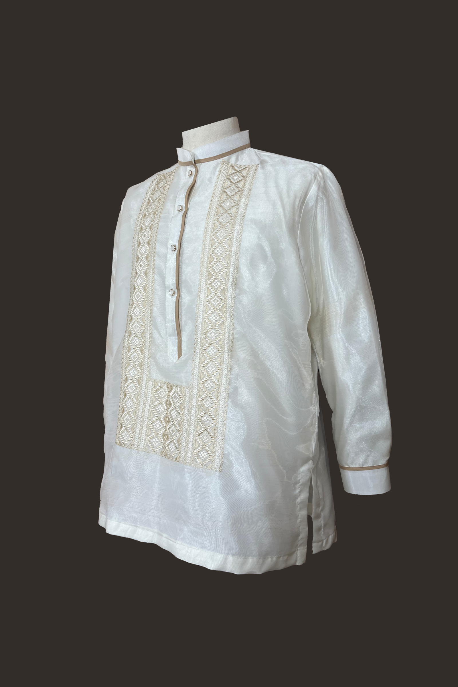 Premium Barong Tagalog Made of Organza with Gold Embroidery