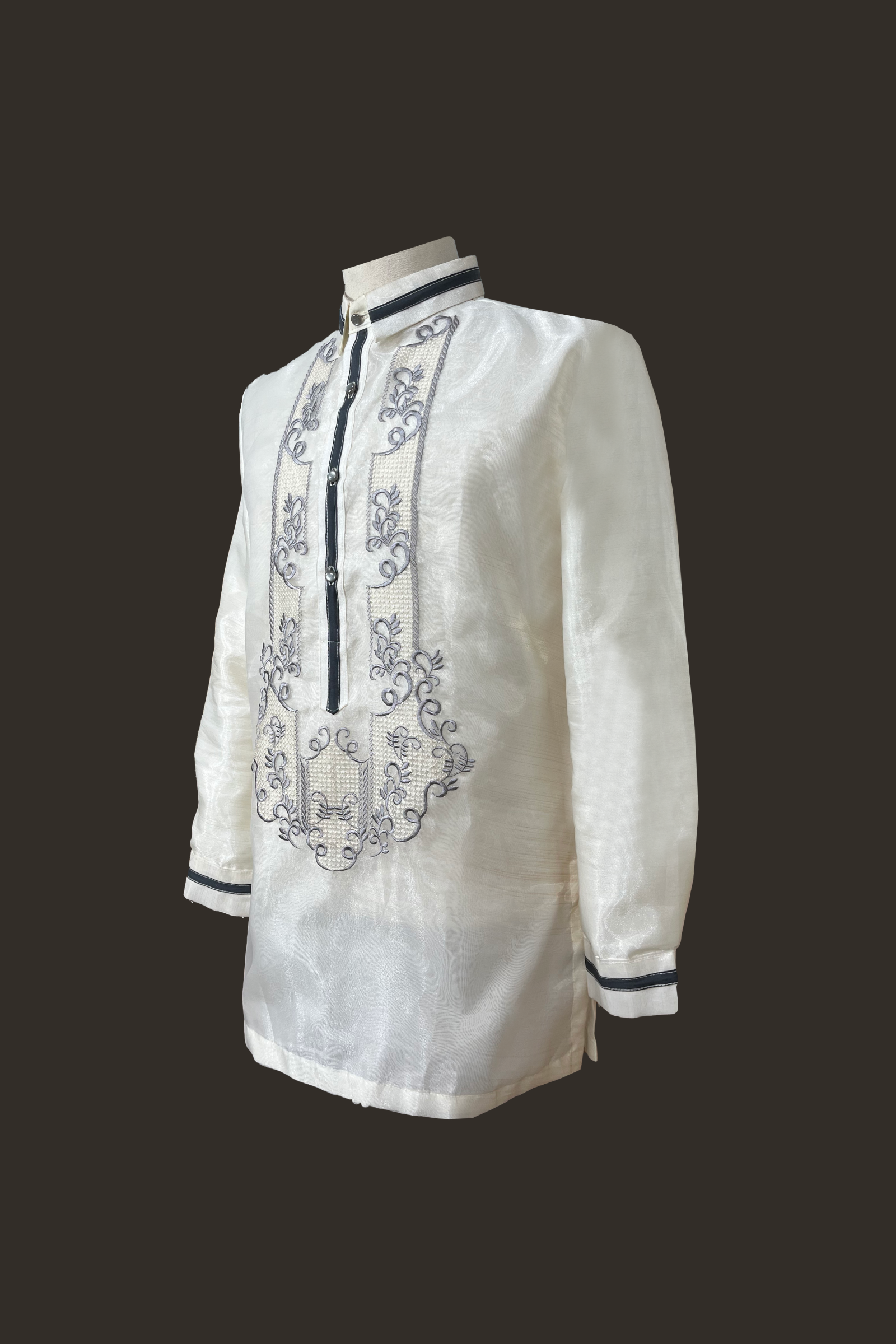 Organza Barong Tagalog with Black Lining