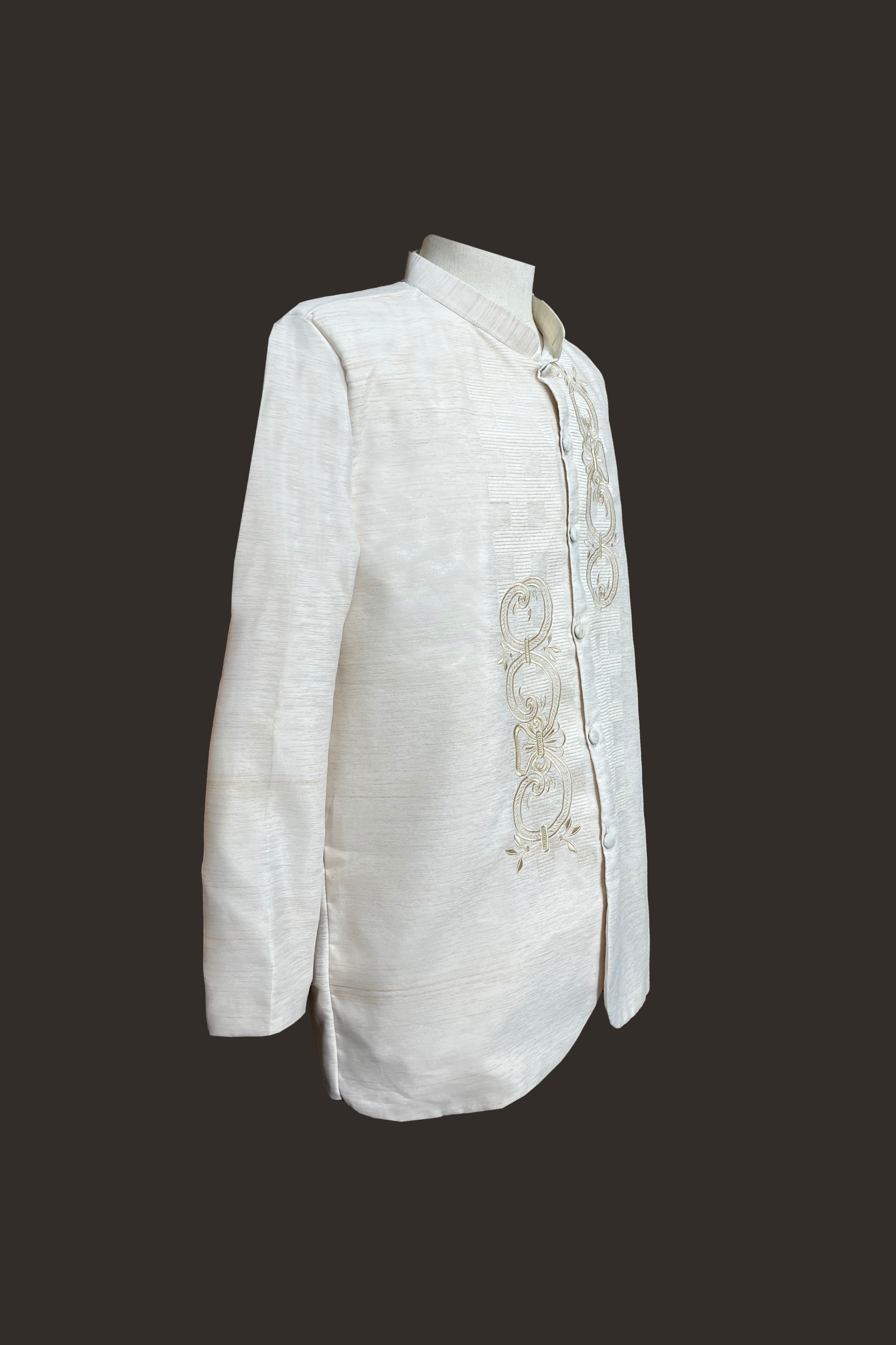 Beige Barong Tagalog Coat for men in Wedding