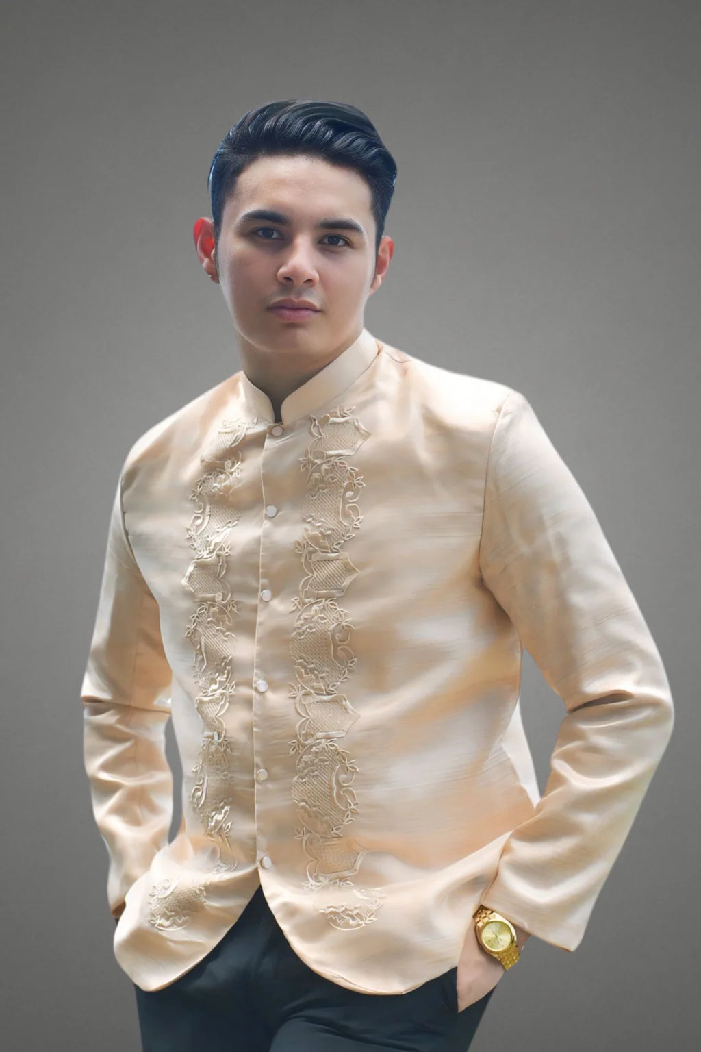 Premium Organza with Triple Satin Lining Coat & Premium Jusi Barong Tagalog Package