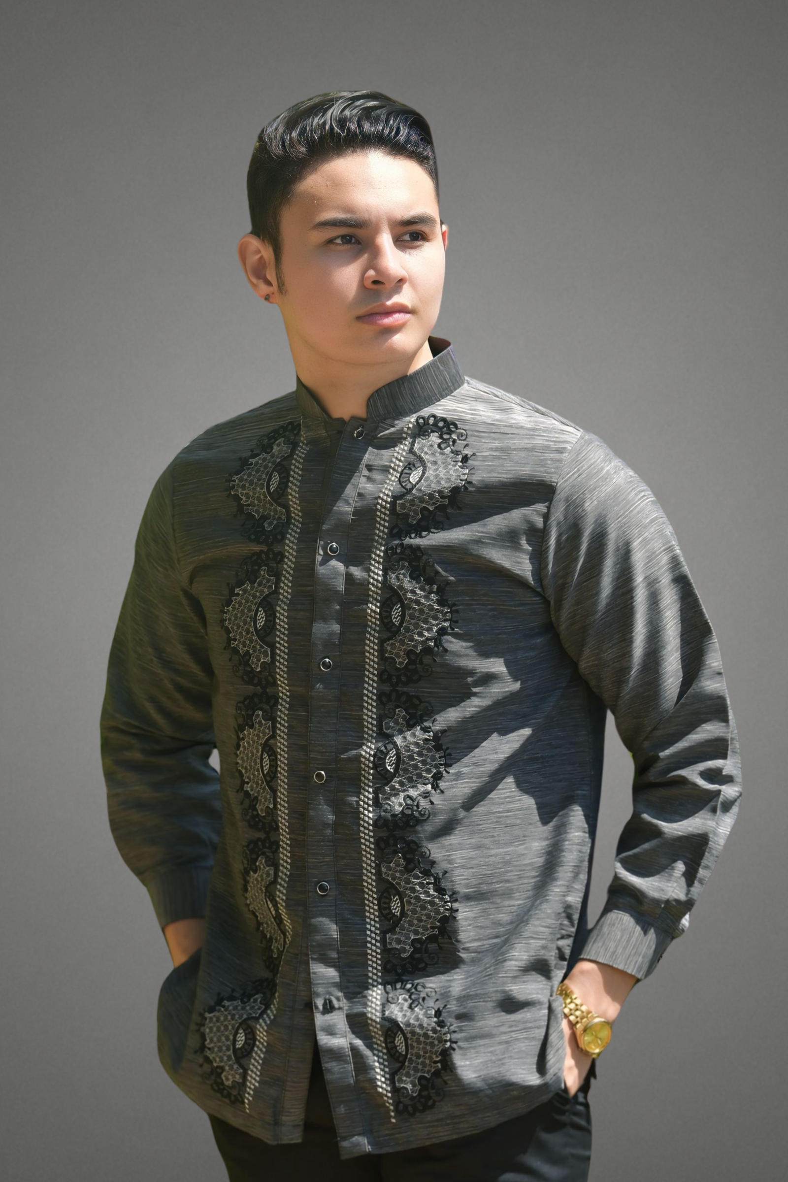 Premium Piña Jusilyn with Medallion Embroidery Barong Tagalog Julian