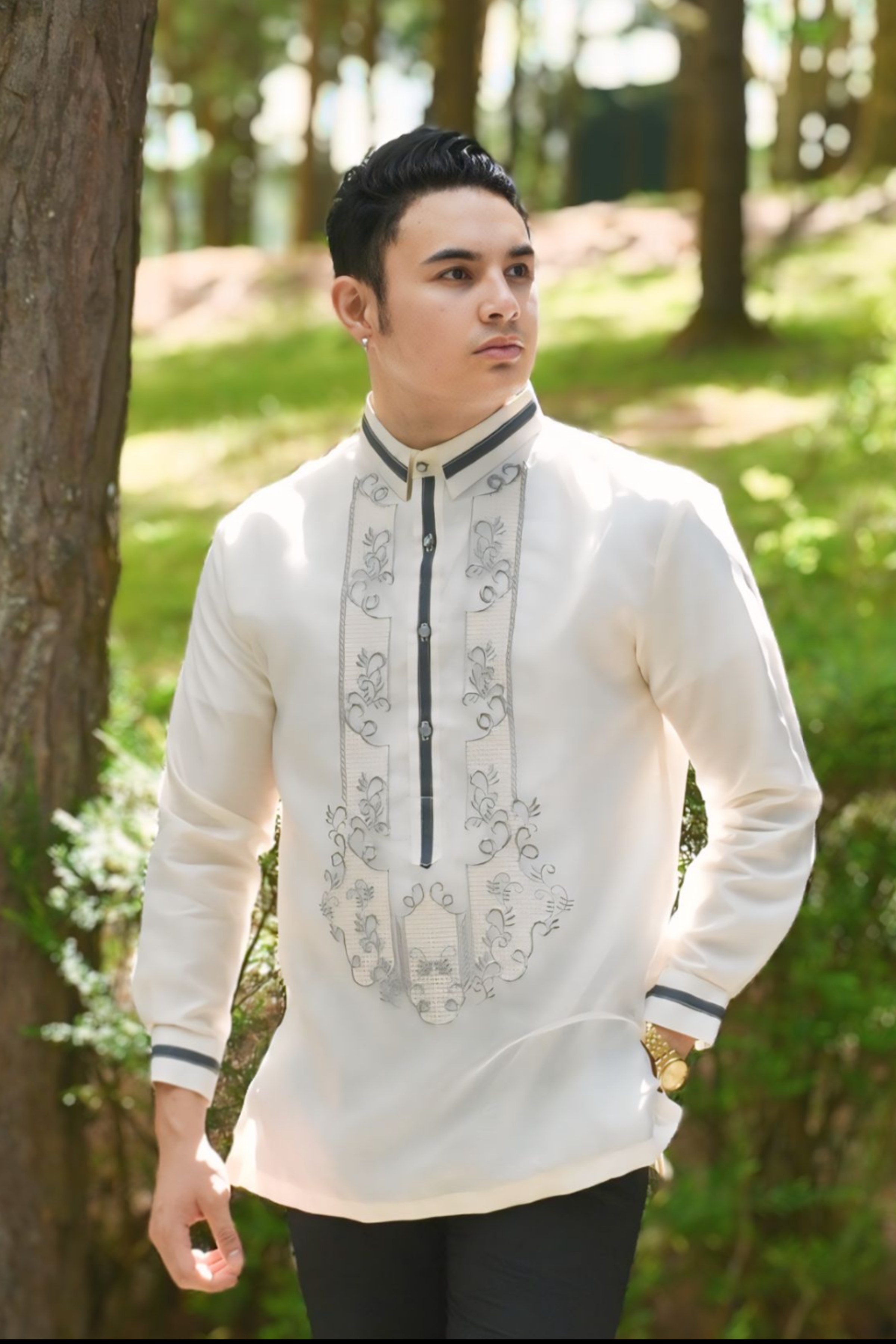 White Premium Barong Tagalog for men