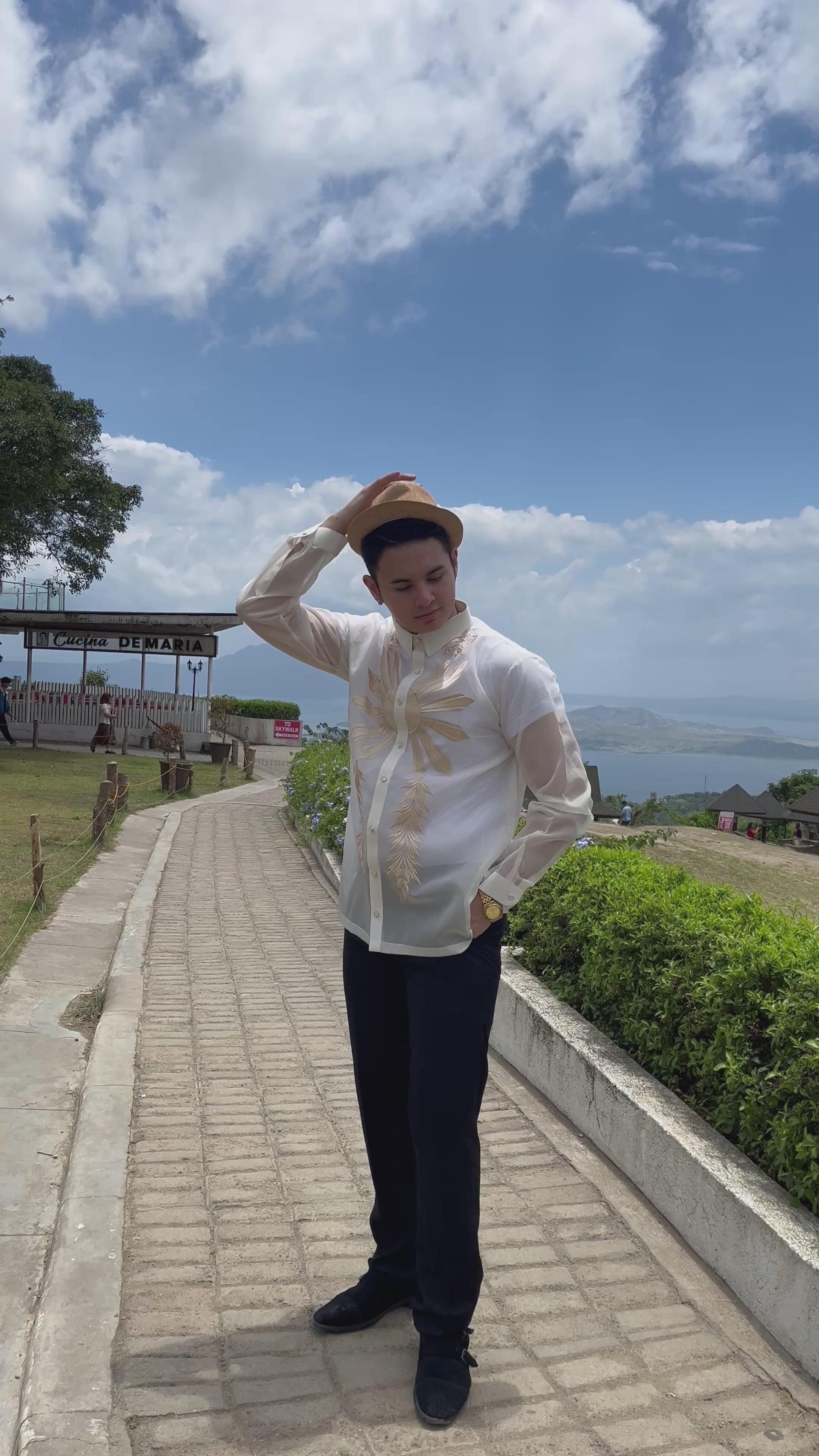 Premium Jusi with Sunburst Embroidery Barong Tagalog Manuel