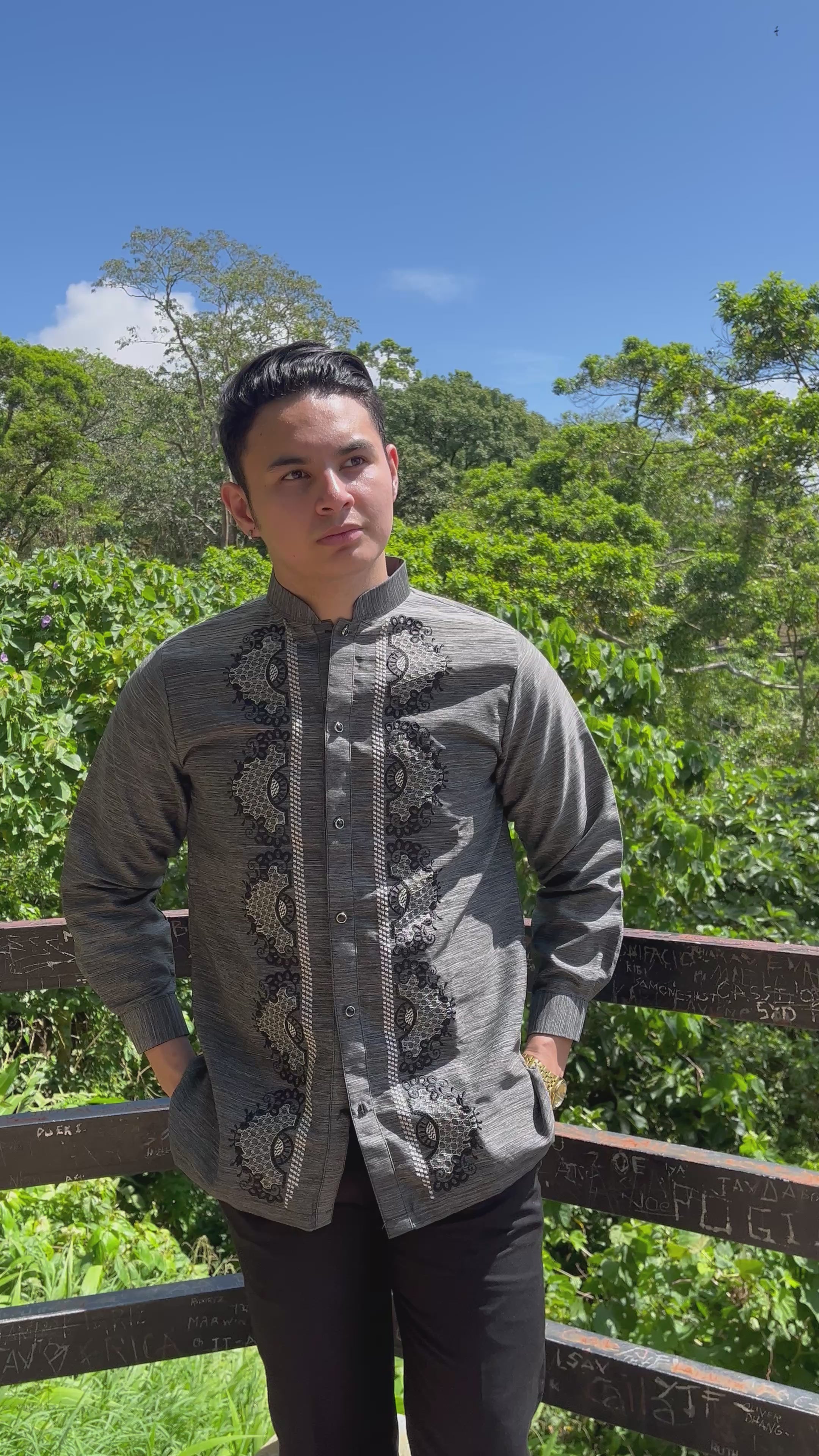 High Quality Black Barong Tagalog for Occassions