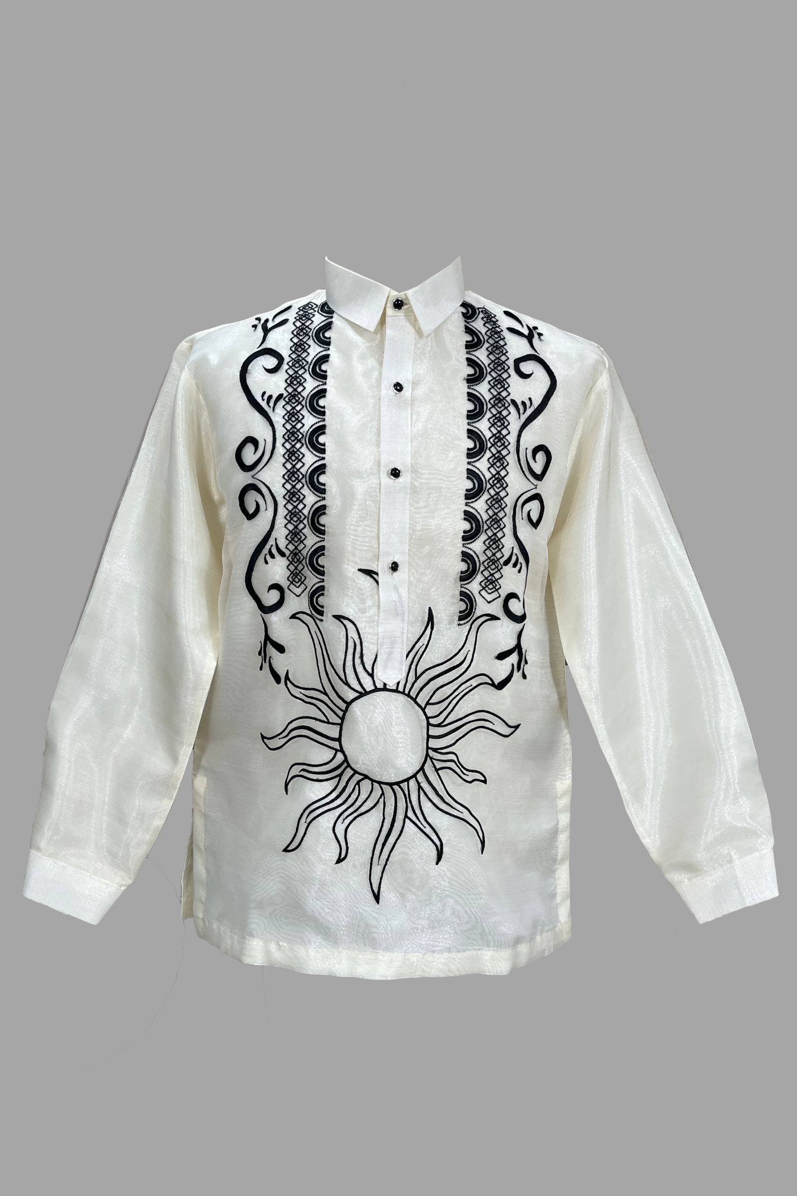 Sun & Tribal Embroidered Barong Tagalog - Chrisanto - JV201