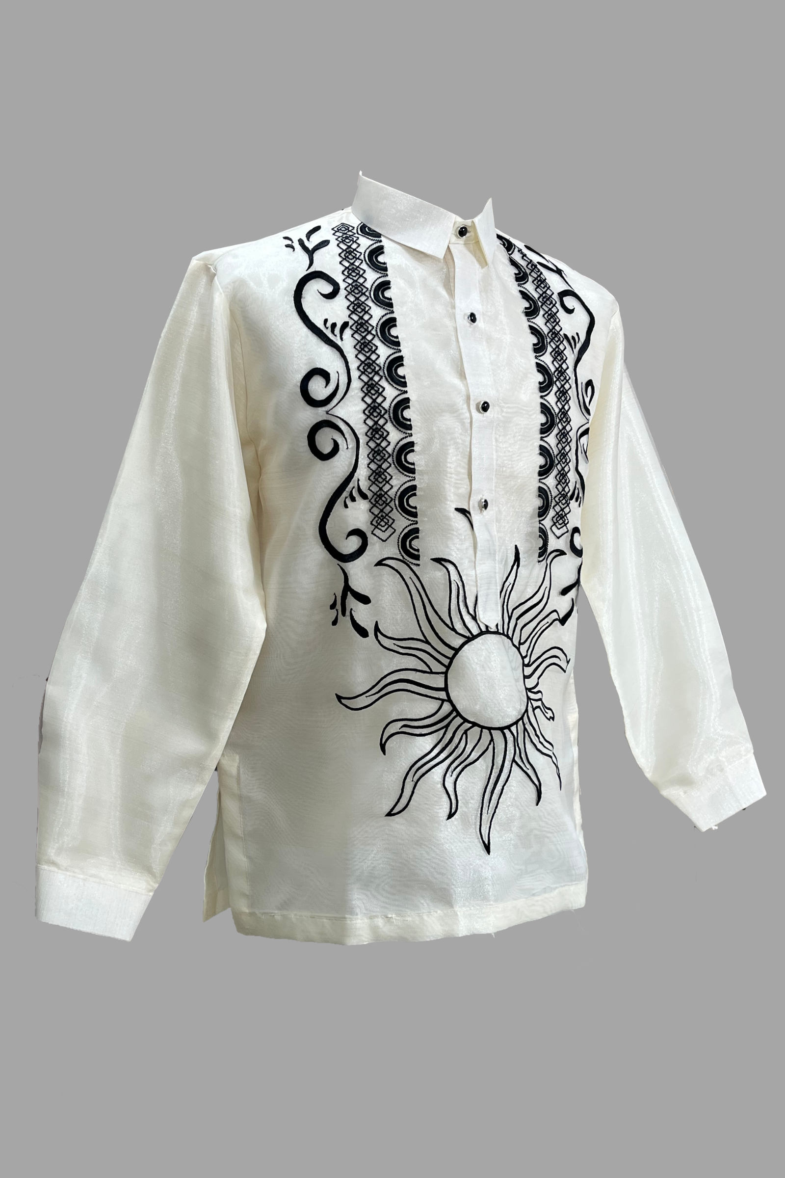 Sun & Tribal Embroidered Barong Tagalog - Chrisanto - JV201