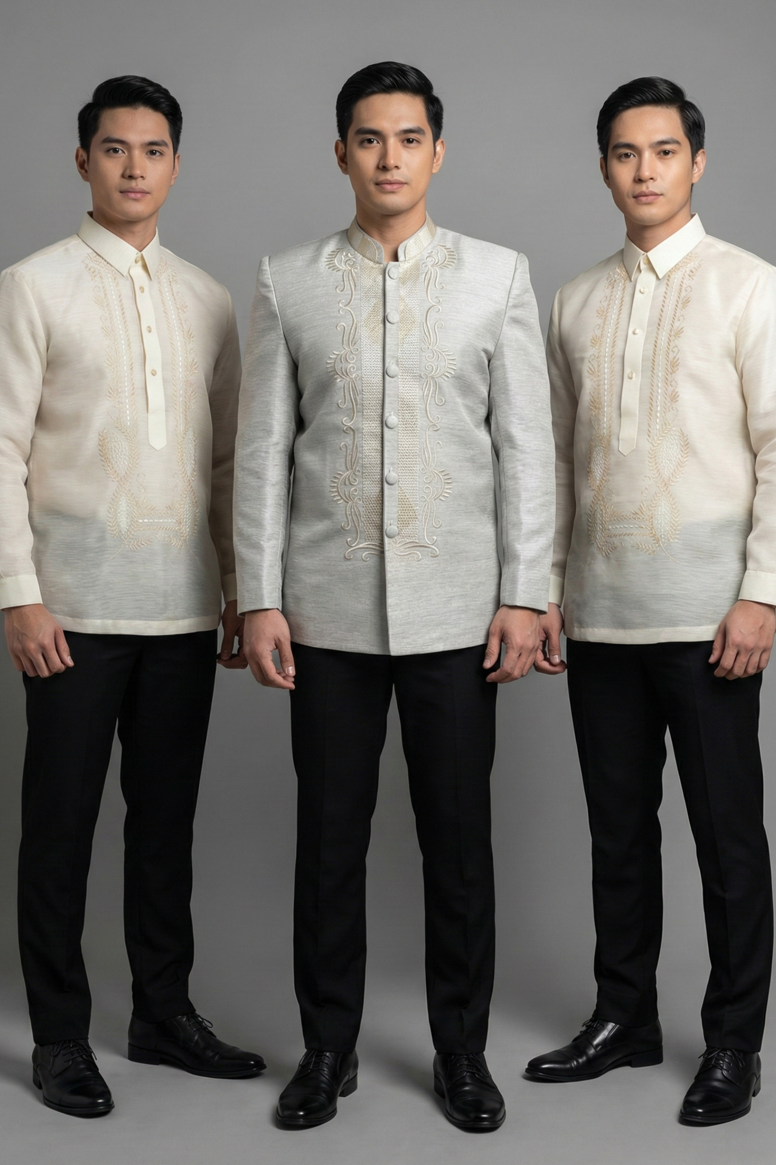 Premium Jusilyn Cream Tone Coat & Premium Jusilyn Barong Tagalog Package - BF002