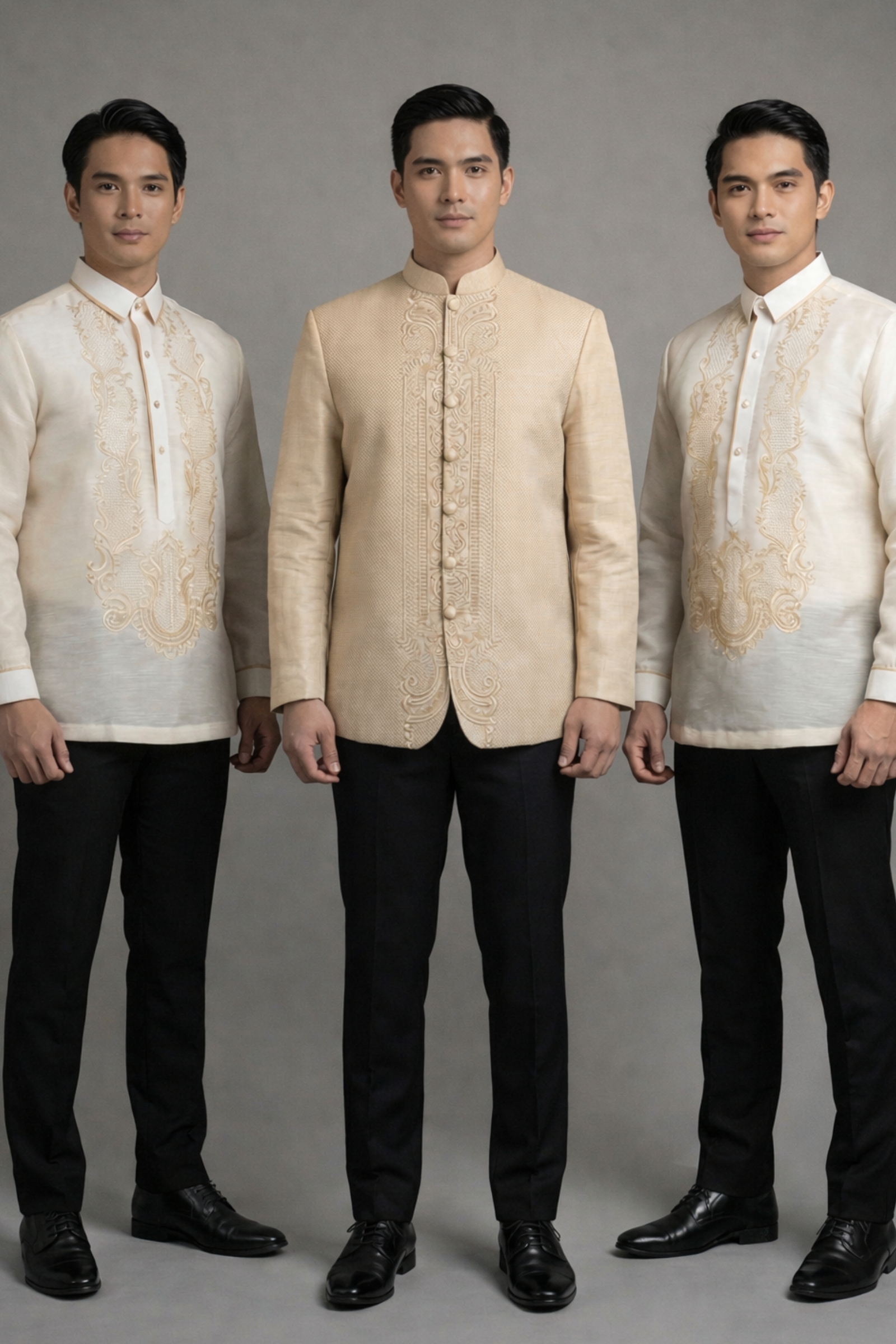 Premium Piña Cocoon Calado Coat & Premium Organza Barong Tagalog Package - BF001
