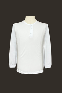 White Long Sleeved Camisa de Chino