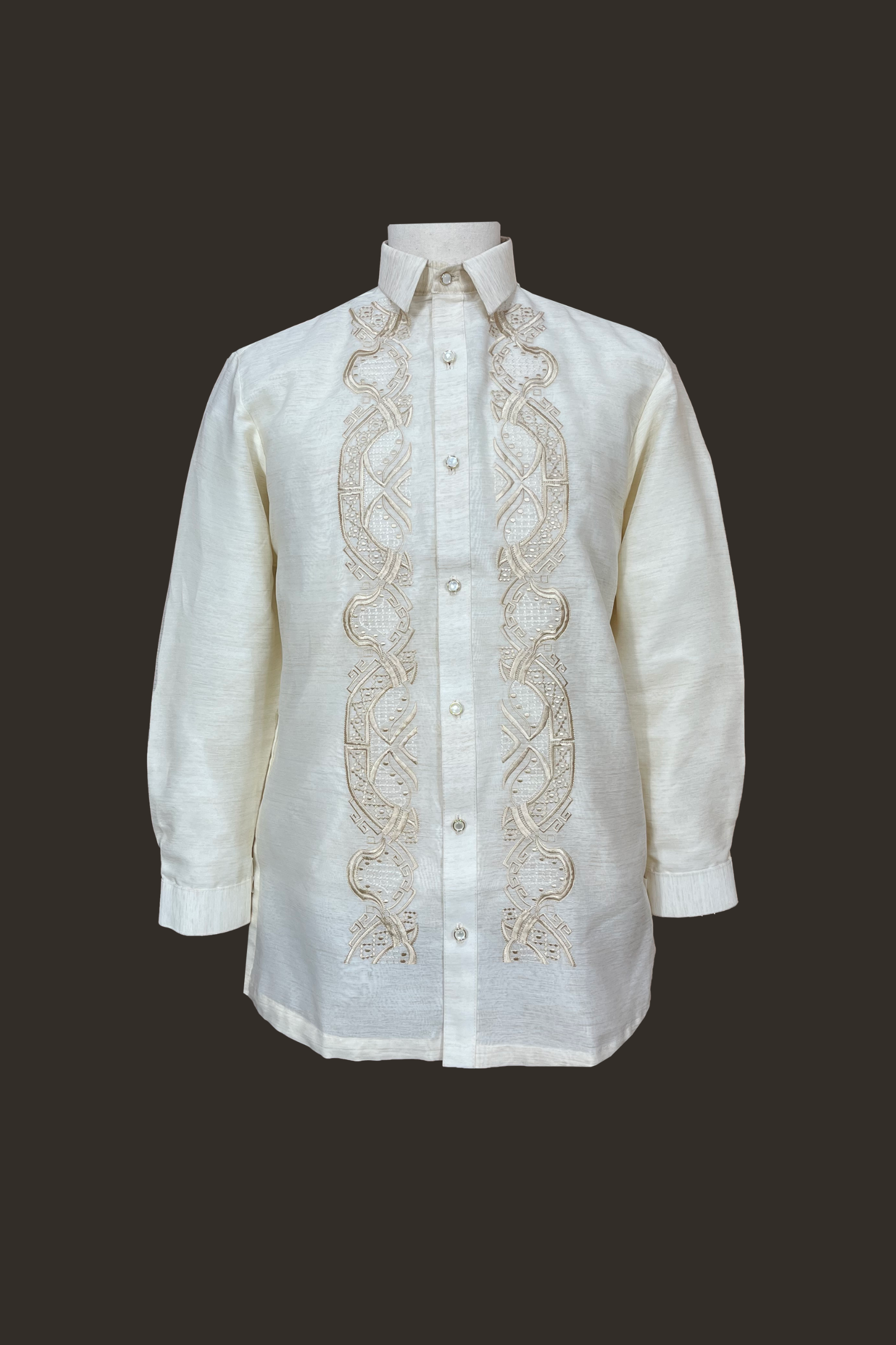 Premium Piña Jusilyn with Intricate Linear Motif Barong Tagalog Carmelo