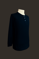 Classic Black Long Sleeve Camisa de Chino
