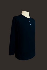 Classic Black Long Sleeve Camisa de Chino