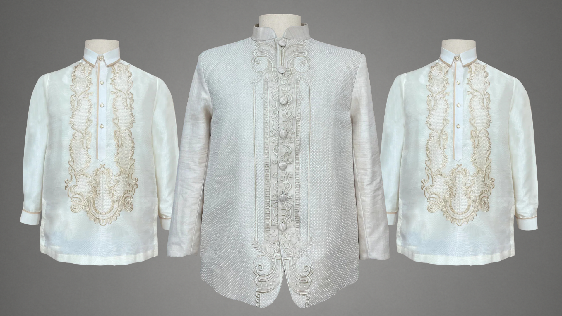 Premium Piña Cocoon Calado Coat & Premium Organza Barong Tagalog Package