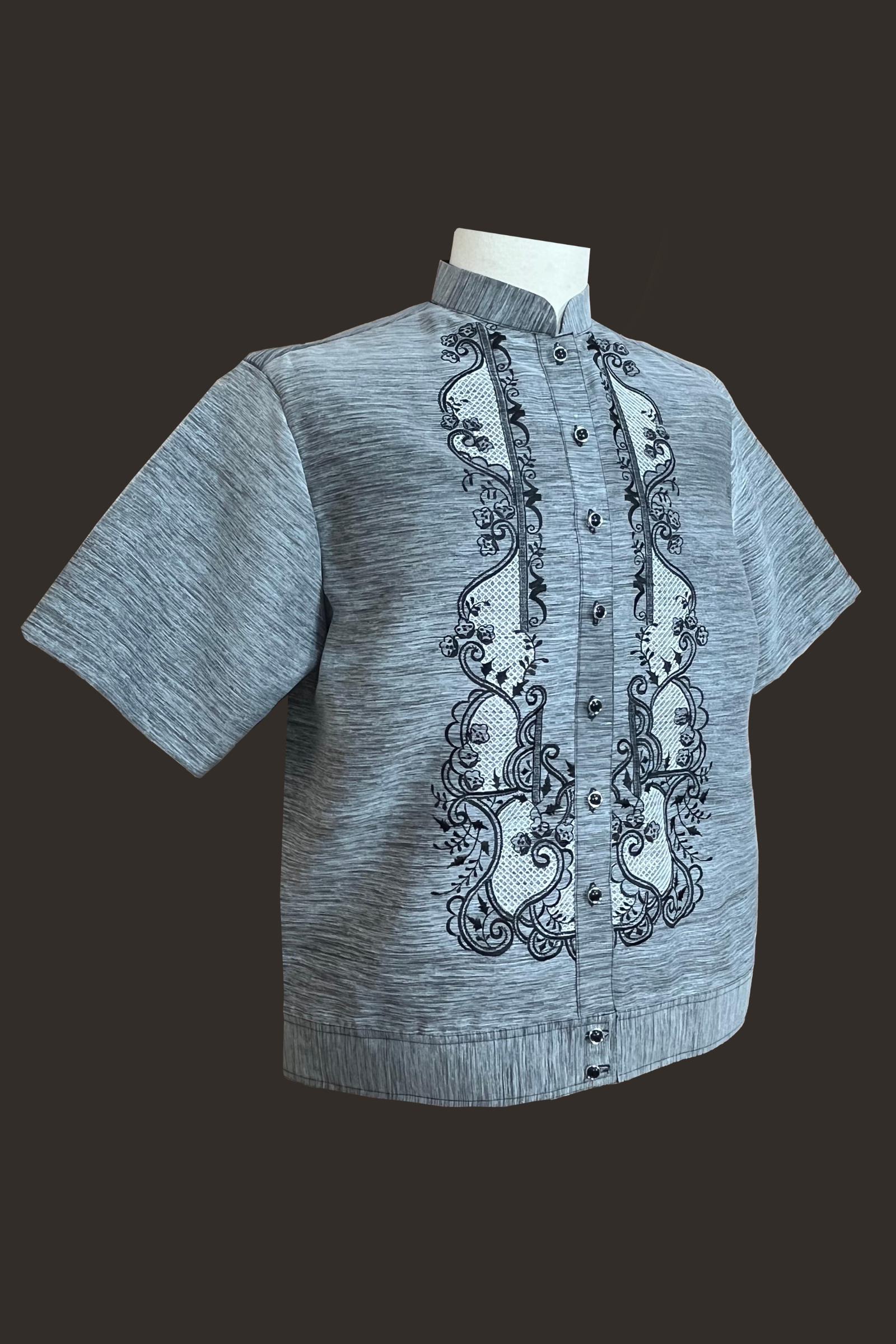 Black Barong for Men with Premium Embroidery