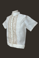 Beige Barong Tagalog with Gold Embroidery
