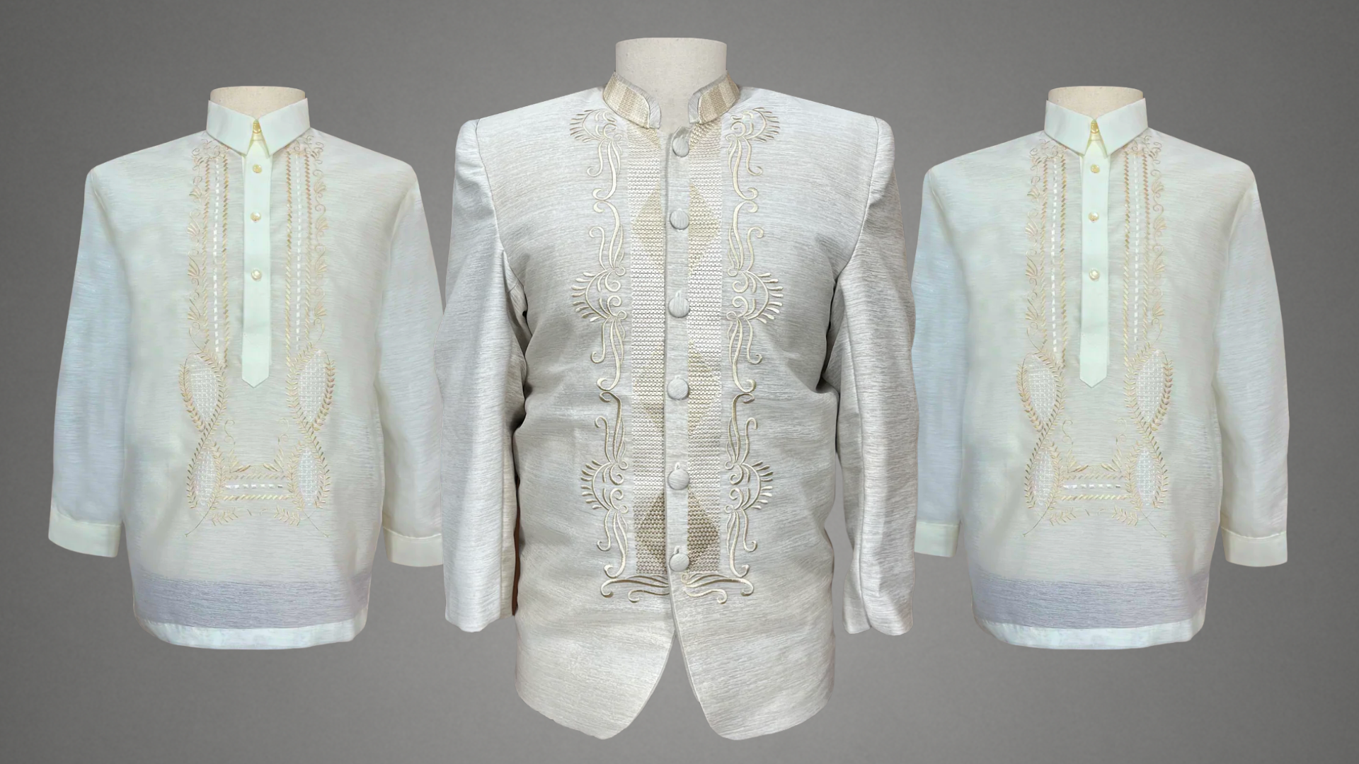 Premium Jusilyn Cream Tone Coat & Premium Jusilyn Barong Tagalog Package