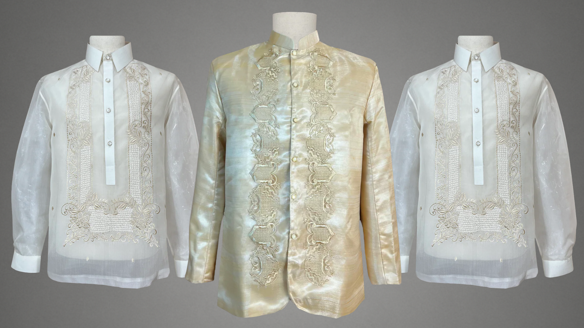 Premium Organza with Triple Satin Lining Coat & Premium Jusi Barong Tagalog Package