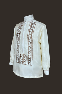 Premium Organza with Geometric Embroidery Barong Tagalog Teodoro