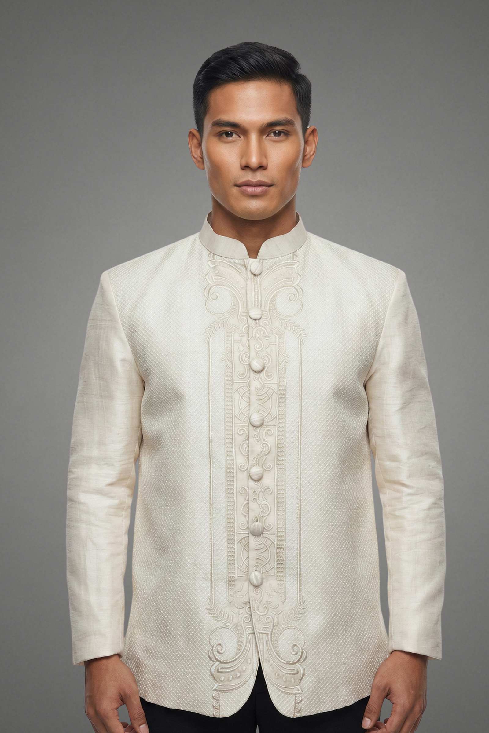 Premium Piña Cocoon Calado with Lining Barong Tagalog Coat Mateo - JJ105