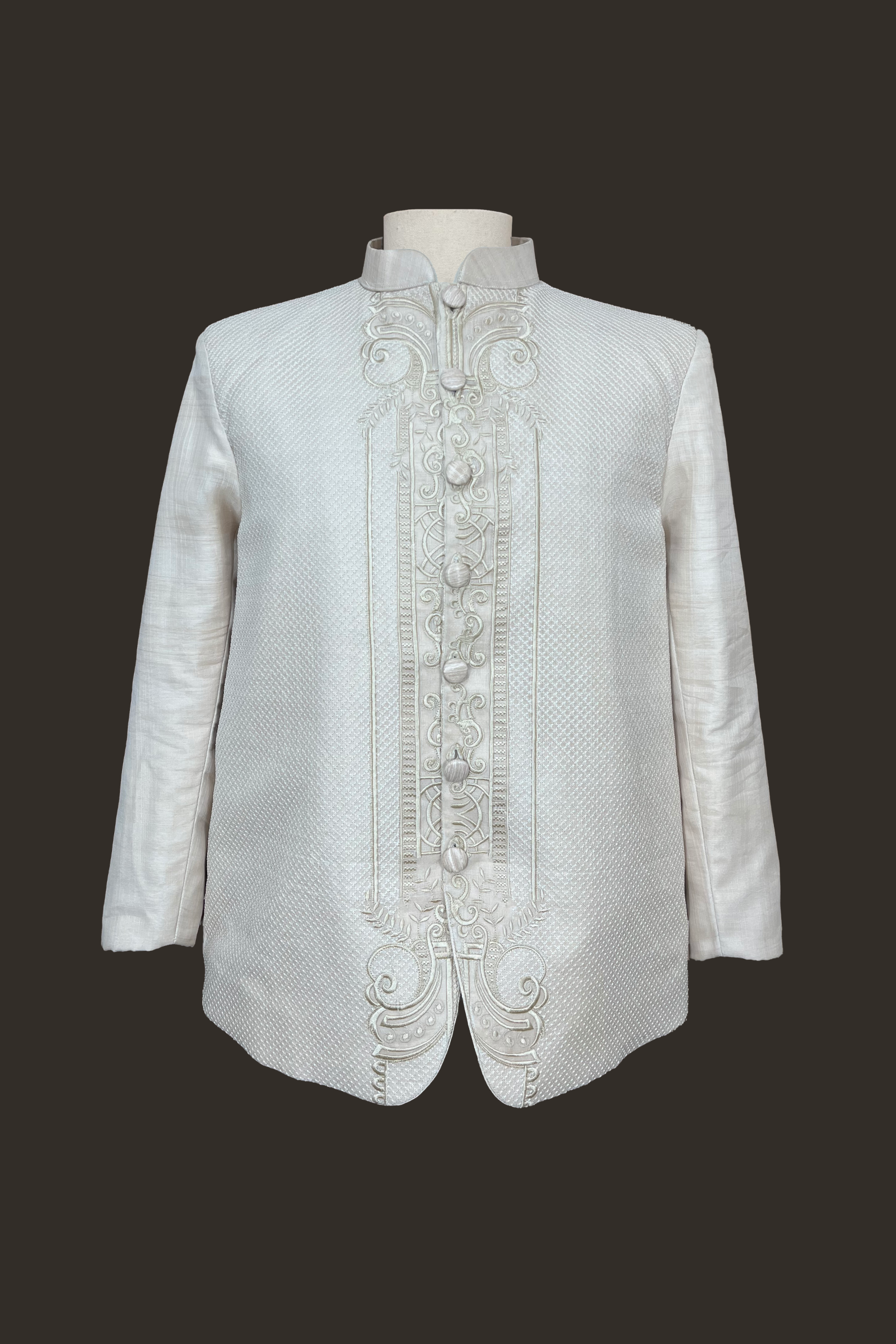 Elegant Calado Barong Tagalog Coat 