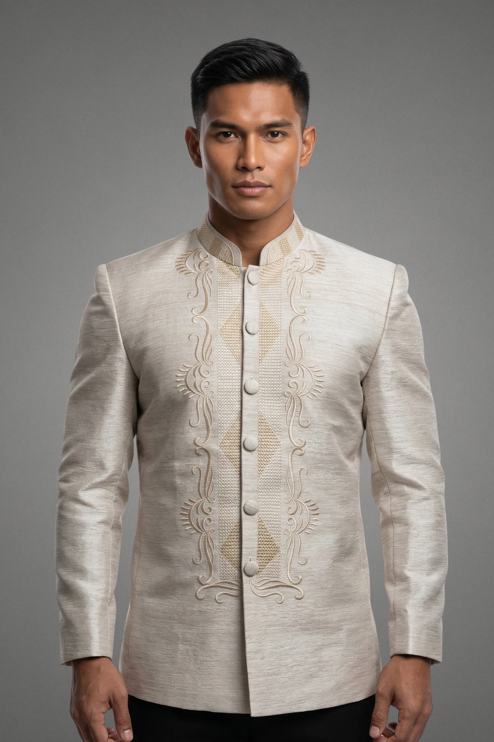 Premium Jusilyn Cream Tone Barong Tagalog Coat Gustavo - JJ113