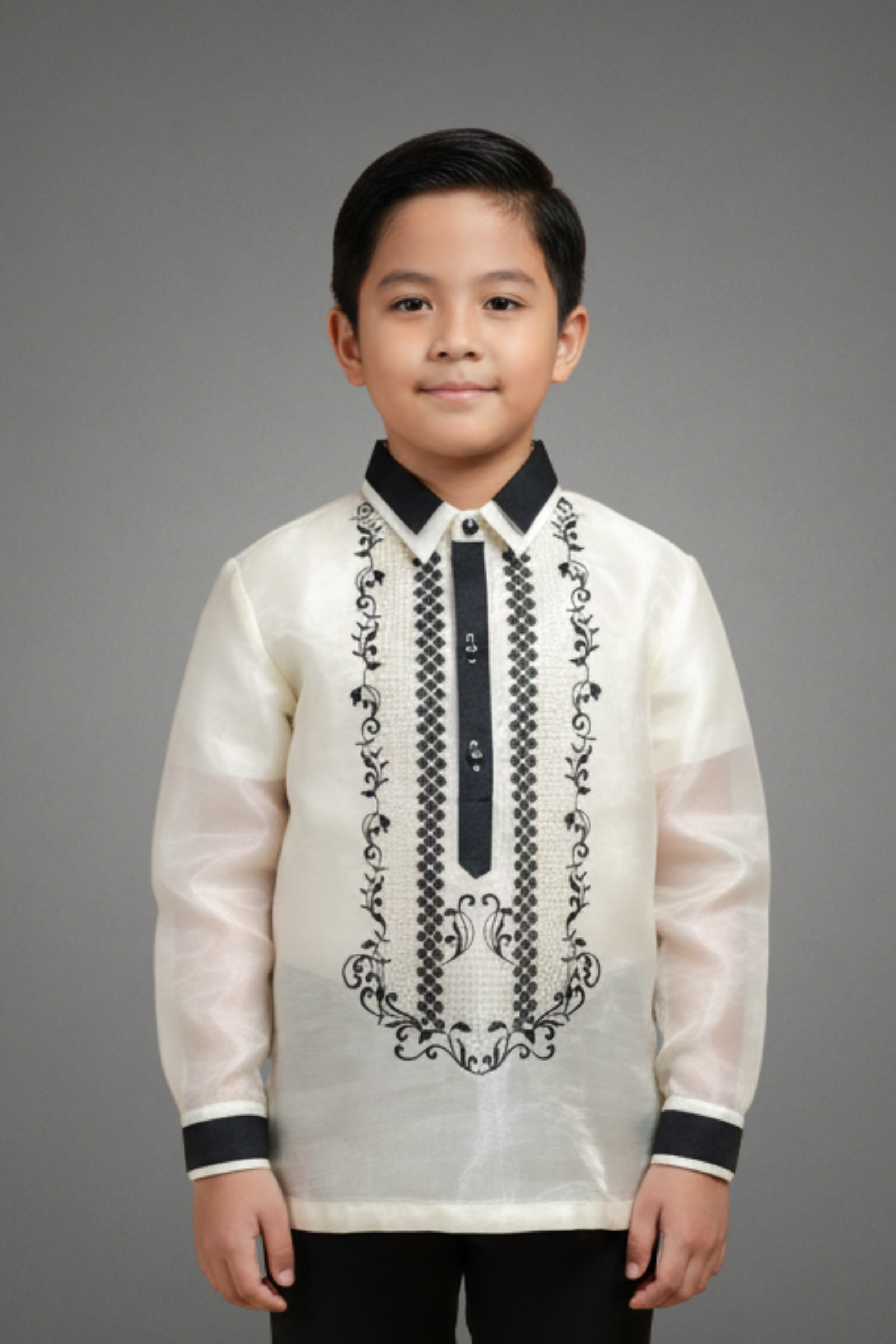 Premium Organza Boy's Barong Tagalog Pascual - JB34
