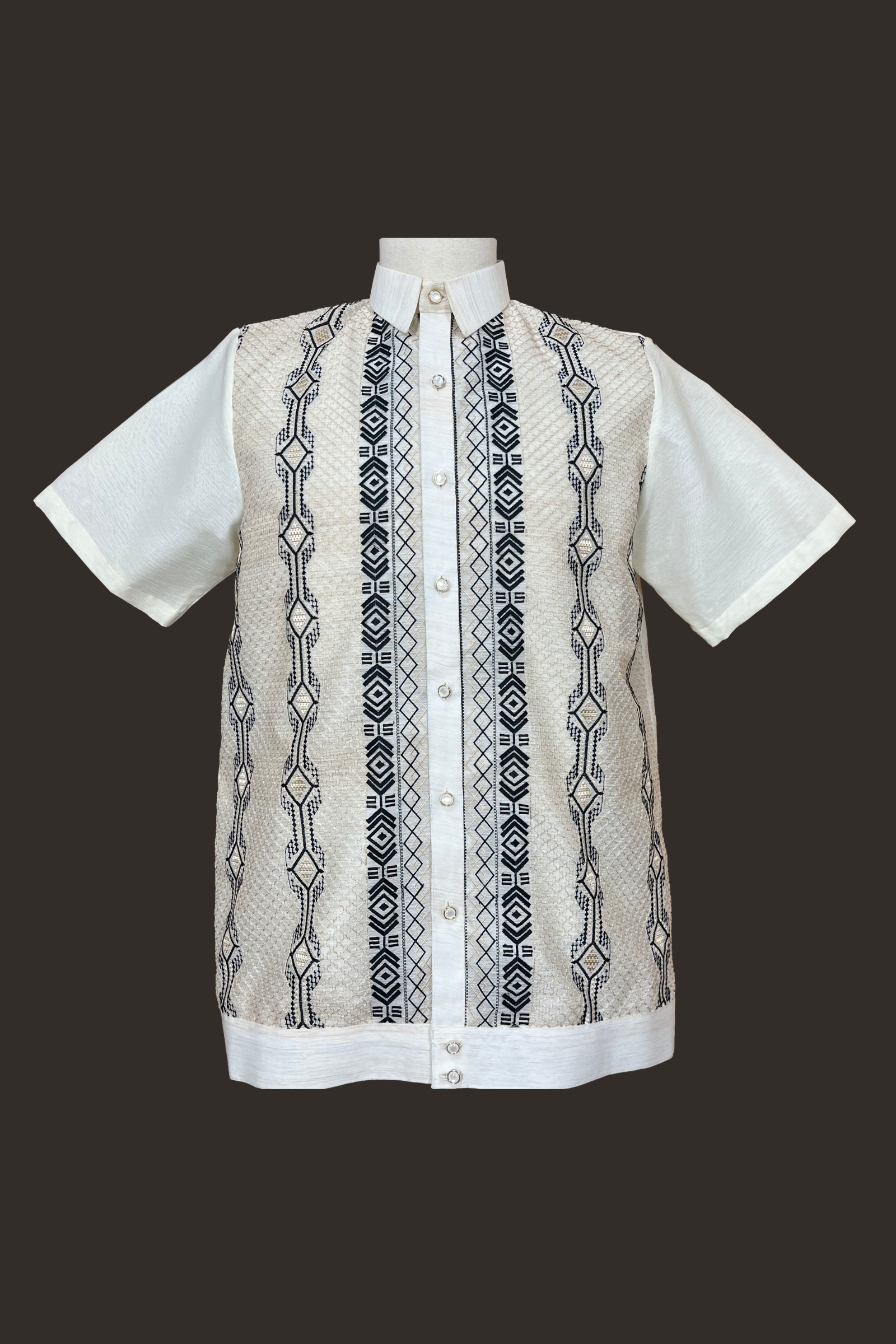 Premium Pina Jusilyn Calado with Black Ethnic Inspired Barong Tagalog Raimundo - JJ108