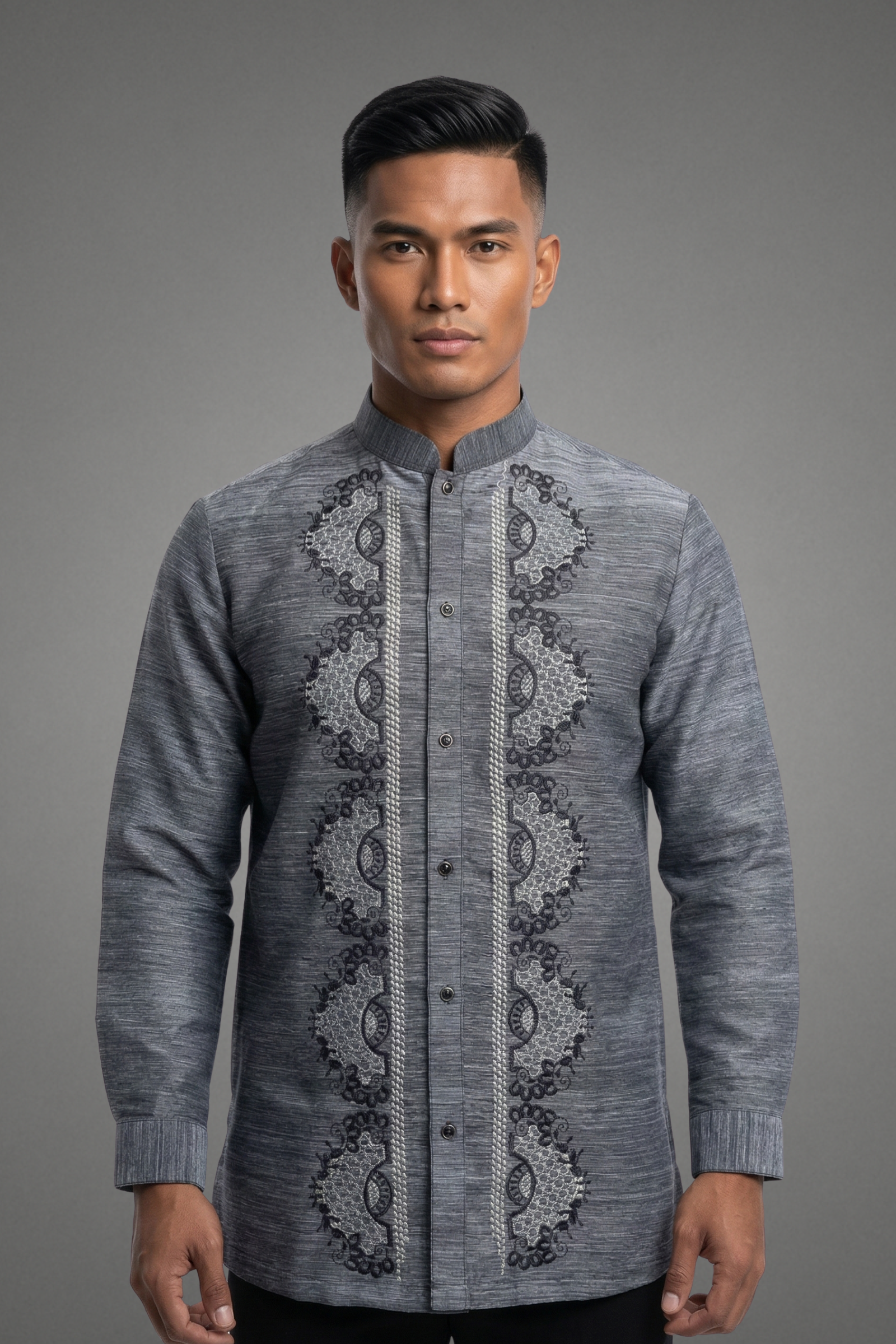 Premium Piña Jusilyn with Medallion Embroidery Barong Tagalog Julian - JJ109