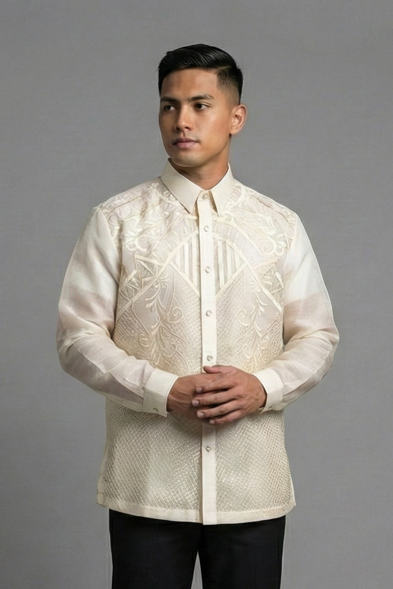 Premium Cocoon Barong Tagalog with Calado Embroidery Ethan - JJ115