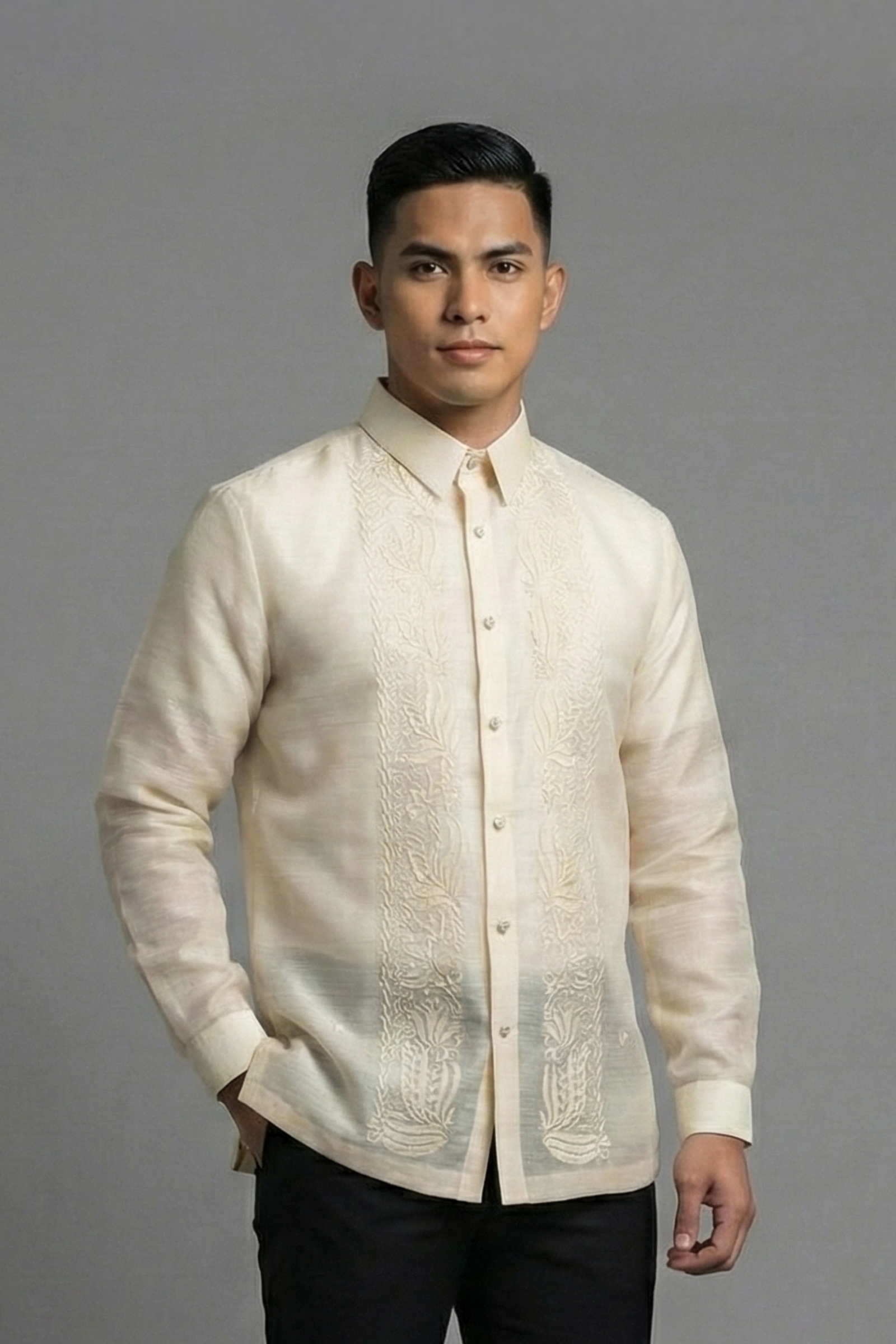 Premium Piña Handmade Suksuk Barong Tagalog Aiden - JJ116