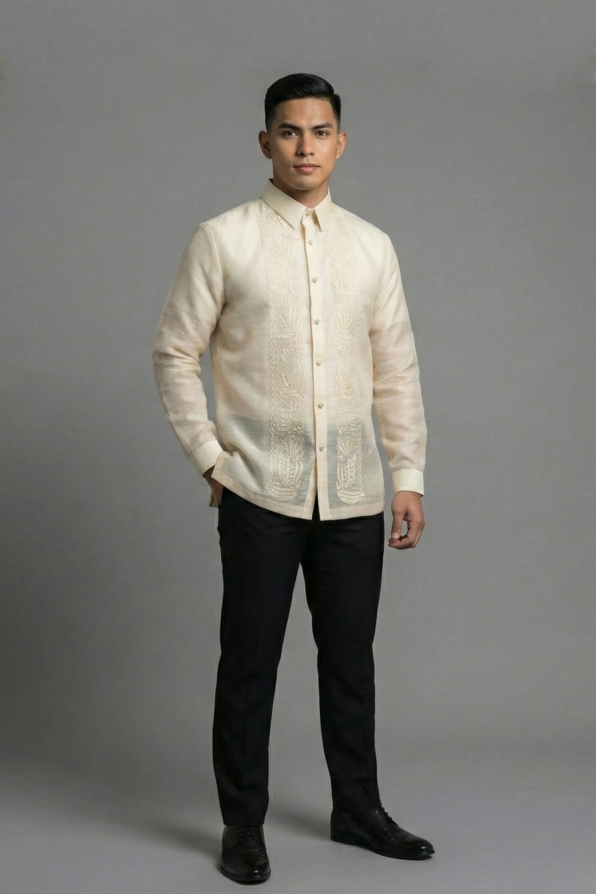 Premium Piña Handmade Suksuk Barong Tagalog Aiden - JJ116 – Ibarra Filipino