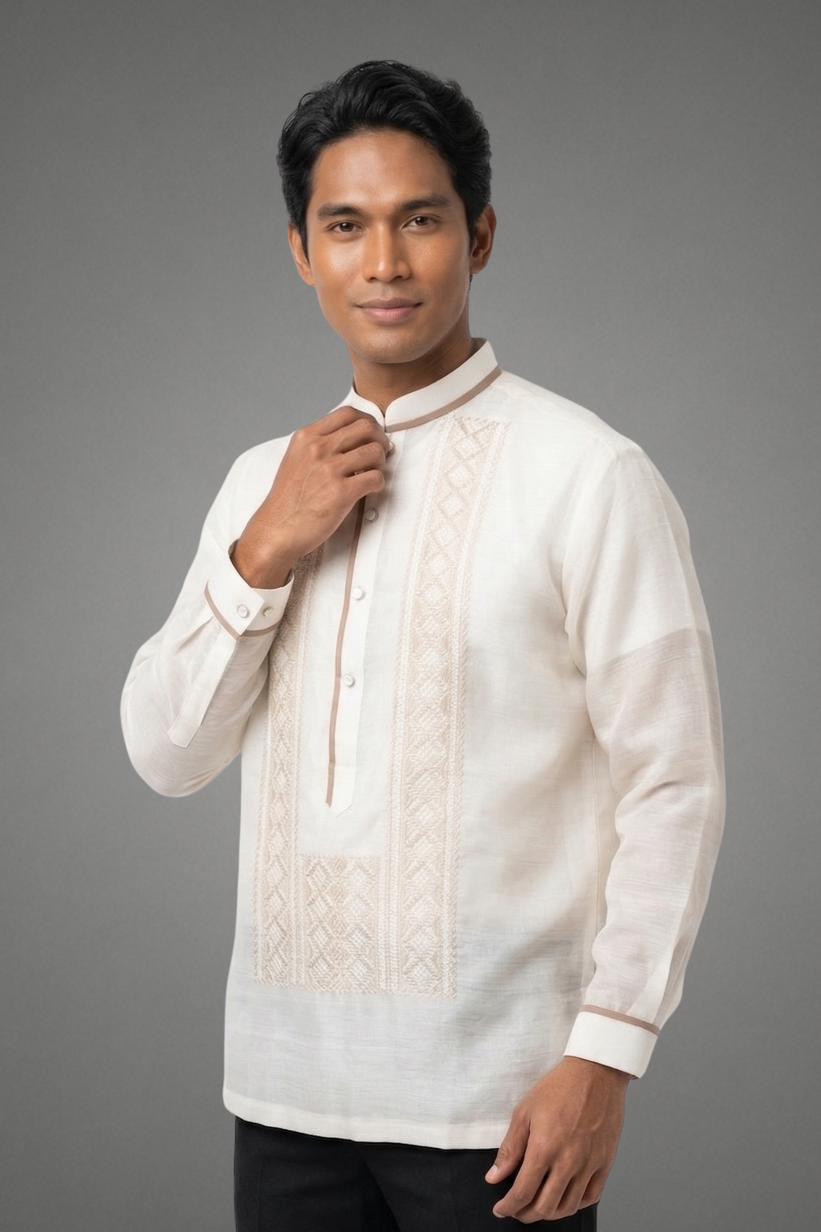 Premium Organza with Geometric Embroidery Barong Tagalog Teodoro Premium Organza with Geometric Embroidery Barong Tagalog Teodoro