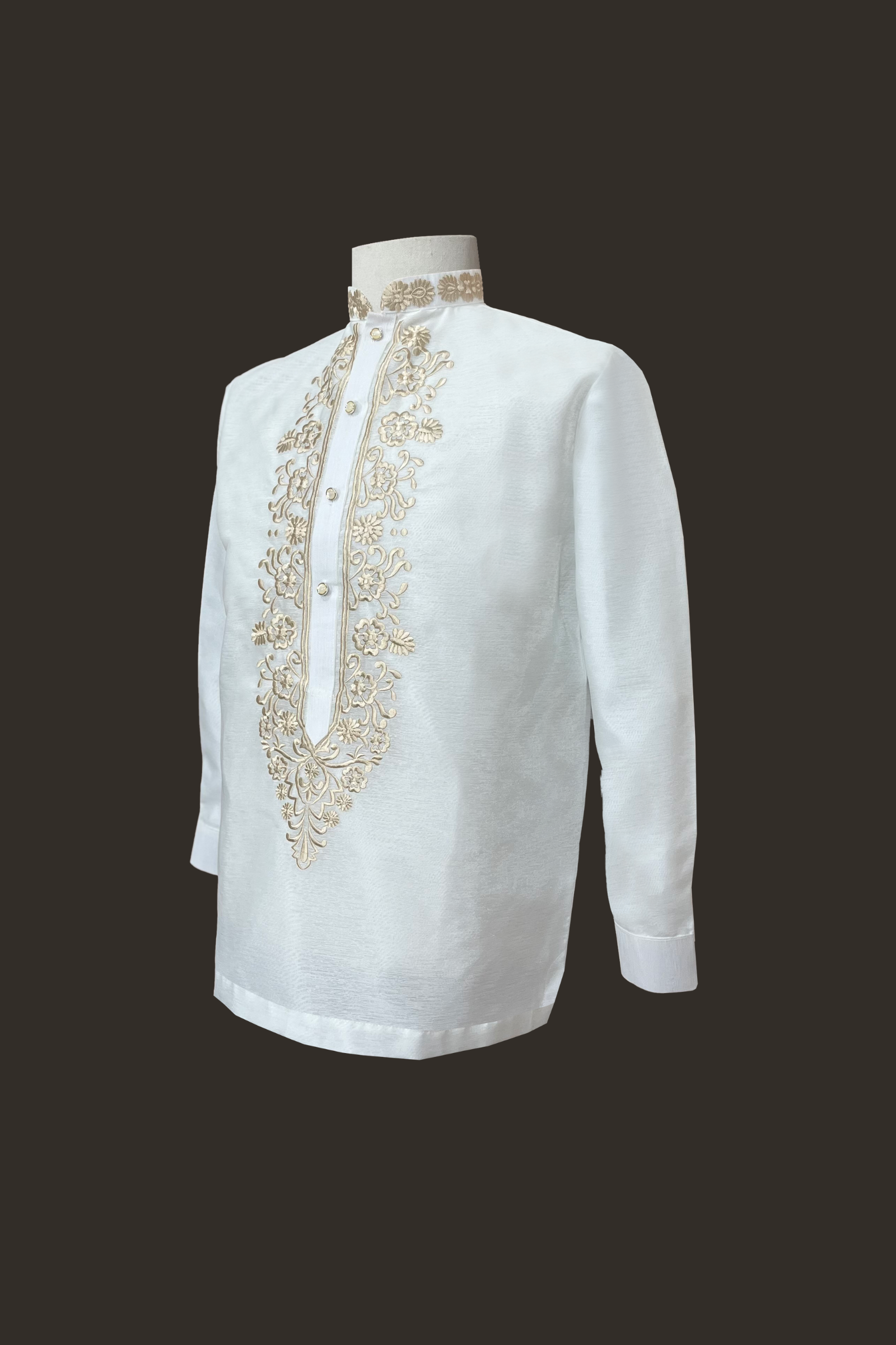 Traditional White Barong Tagalog 