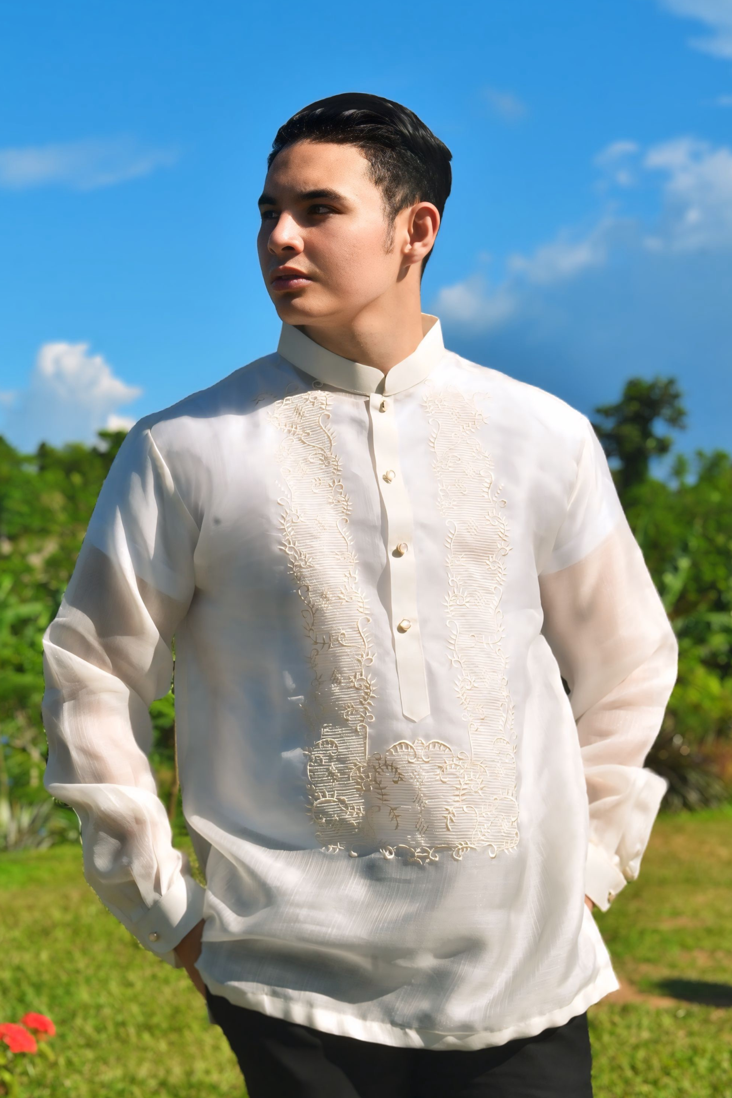 White Pure Pina Barong Tagalog - Jeremia White Pure Pina Barong Tagalog - Jeremia