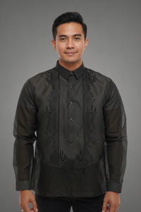 Organza Black Barong Tagalog