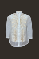 Classic Jusi with Sunburst Embroidery Barong 