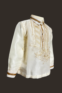 Beige Organza Barong Tagalog for Wedding 