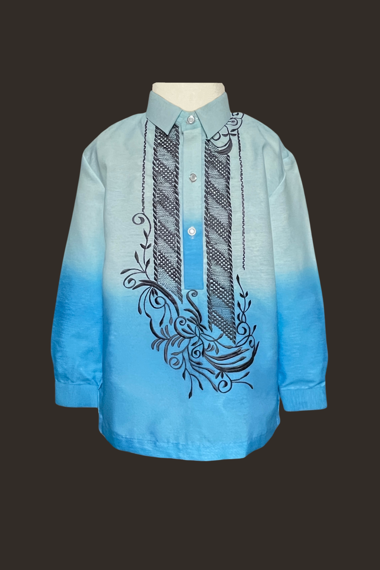 Blue Barong Tagalog for kids