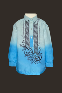 Blue Barong Tagalog for kids