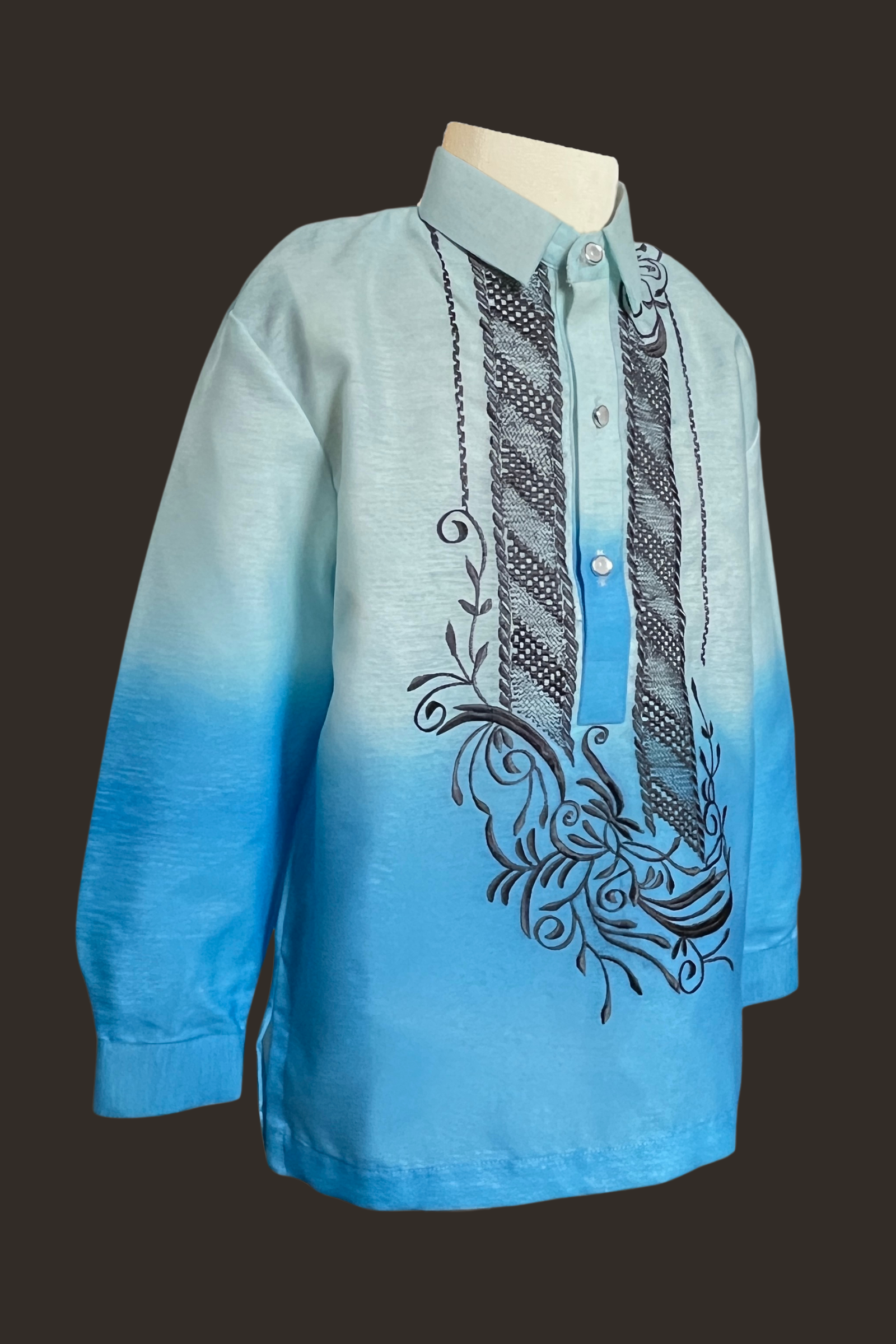 Boy's Ombre Blue Barong Tagalog 
