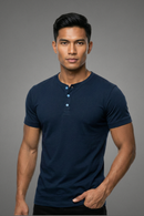 Black Short Sleeved Camisa De Chino 
