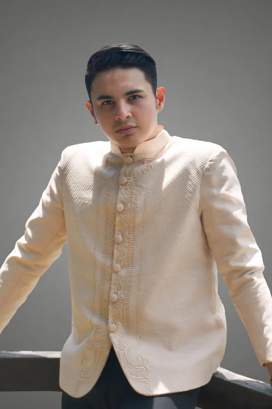Premium Piña Cocoon Calado Coat & Premium Organza Barong Tagalog Package - BF001