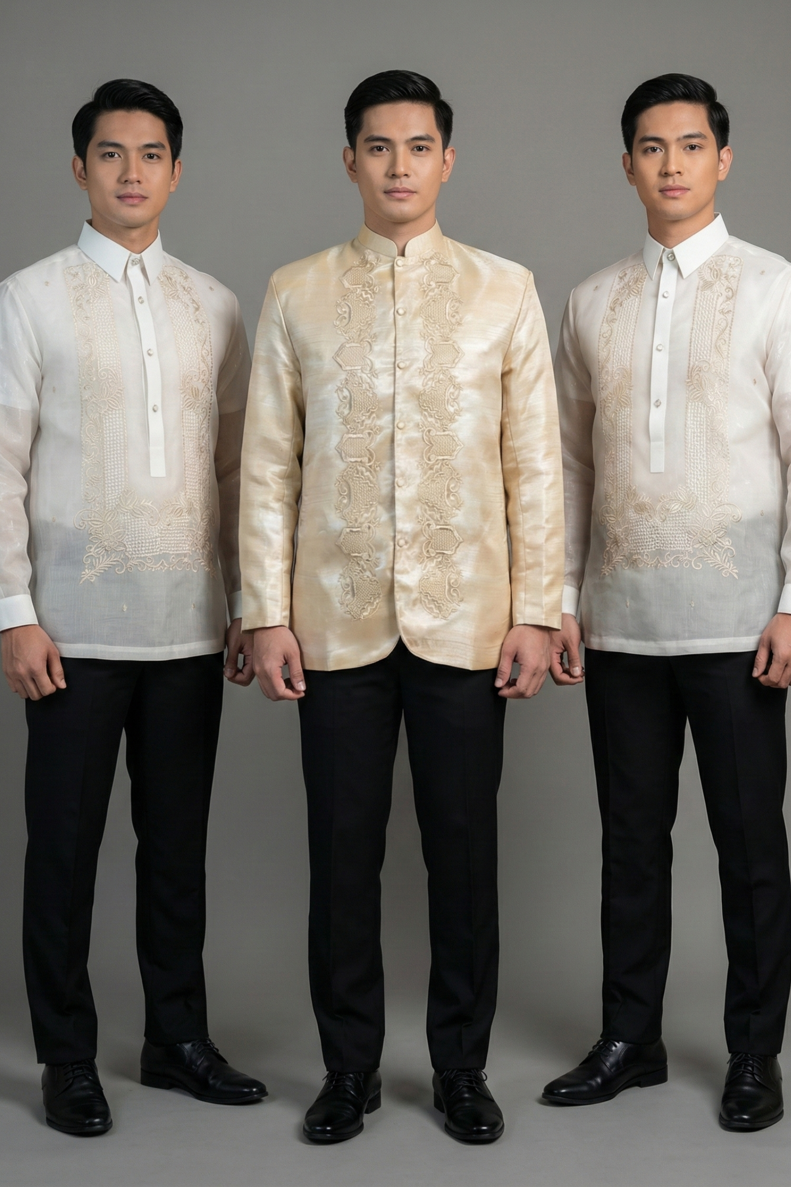 Premium Organza with Triple Satin Lining Coat & Premium Jusi Barong Tagalog Package - BF005