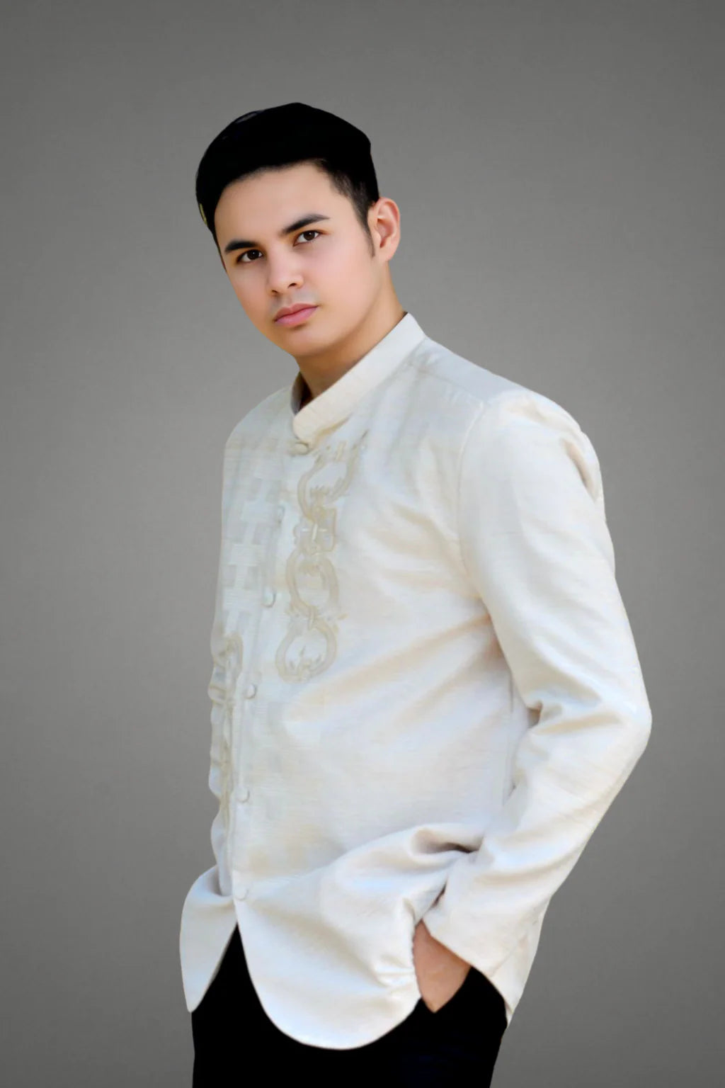 Premiun Jusilyn Barong Tagalog Coat & Premium Organza Barong Tagalog Package - BF006